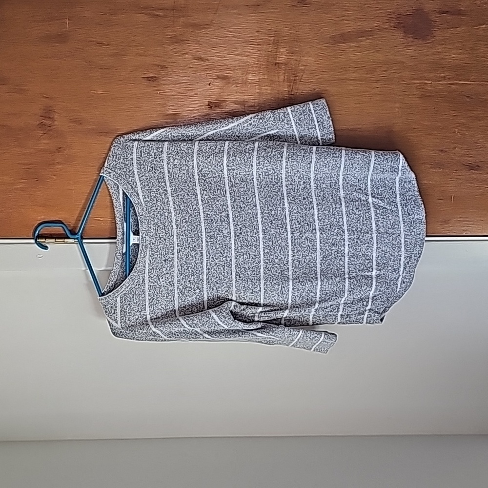 Market & Spruce Corinna Brushed Dolman Knit Top Size XS Light Grey White Striped